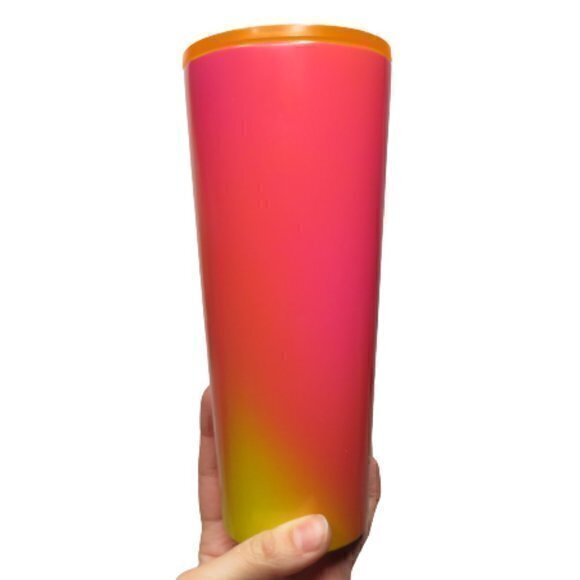Starbucks Summer 2022 24oz Venti Tumbler Shiny‎ Cold Cup ombre grapefruit - Picture 2 of 5
